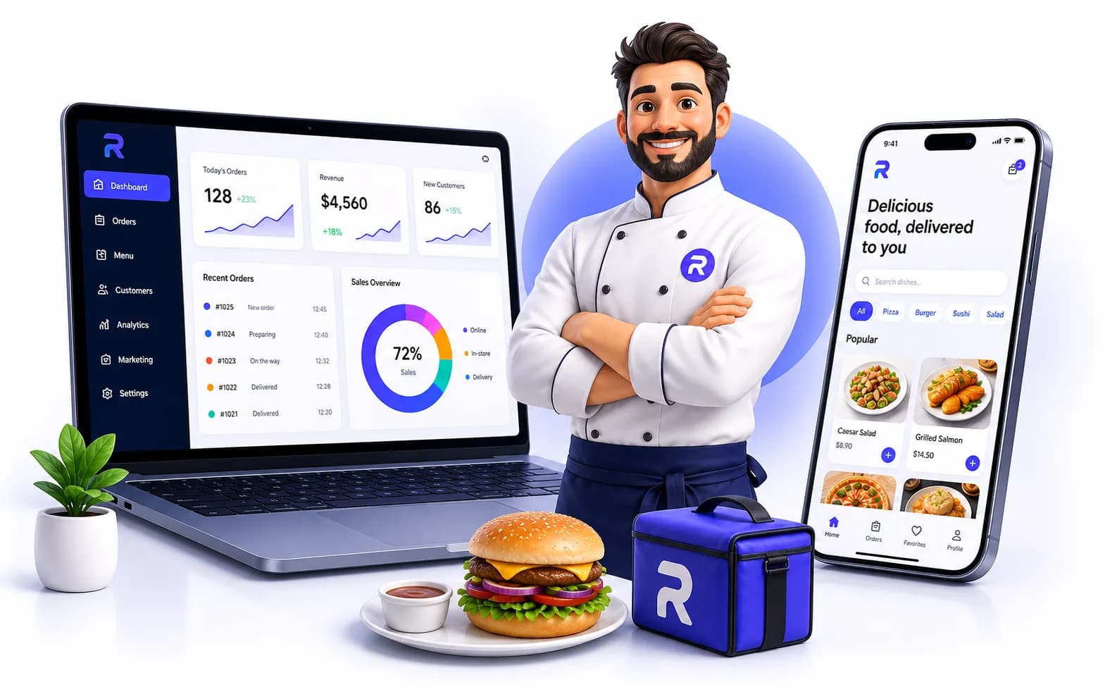 Витрина и мобильное приложение ресторана Resto23